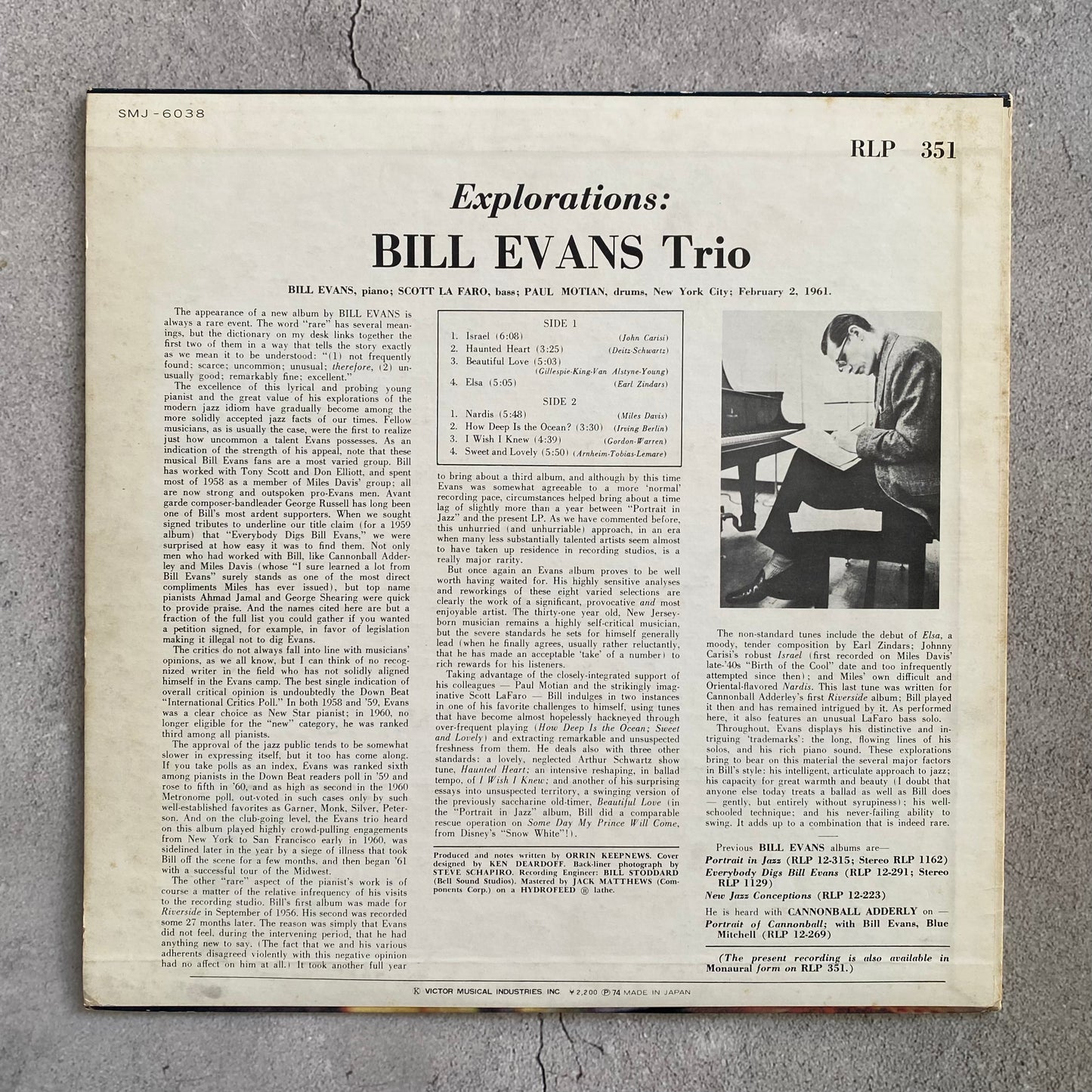 Bill Evans Trio - Explorations (1974 Japan Pressing)