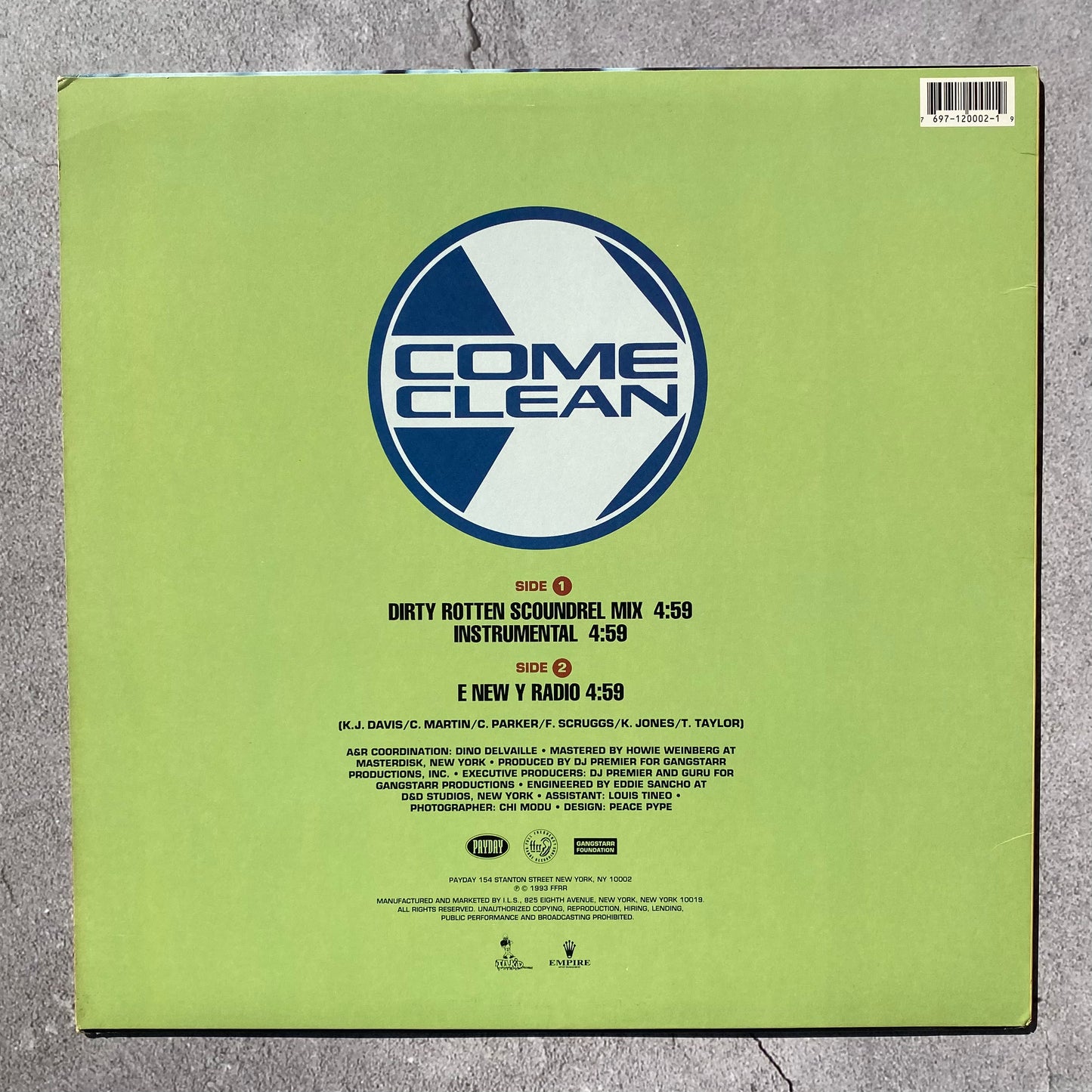 Jeru The Damaja - Come Clean (Original 1993 US Pressing)