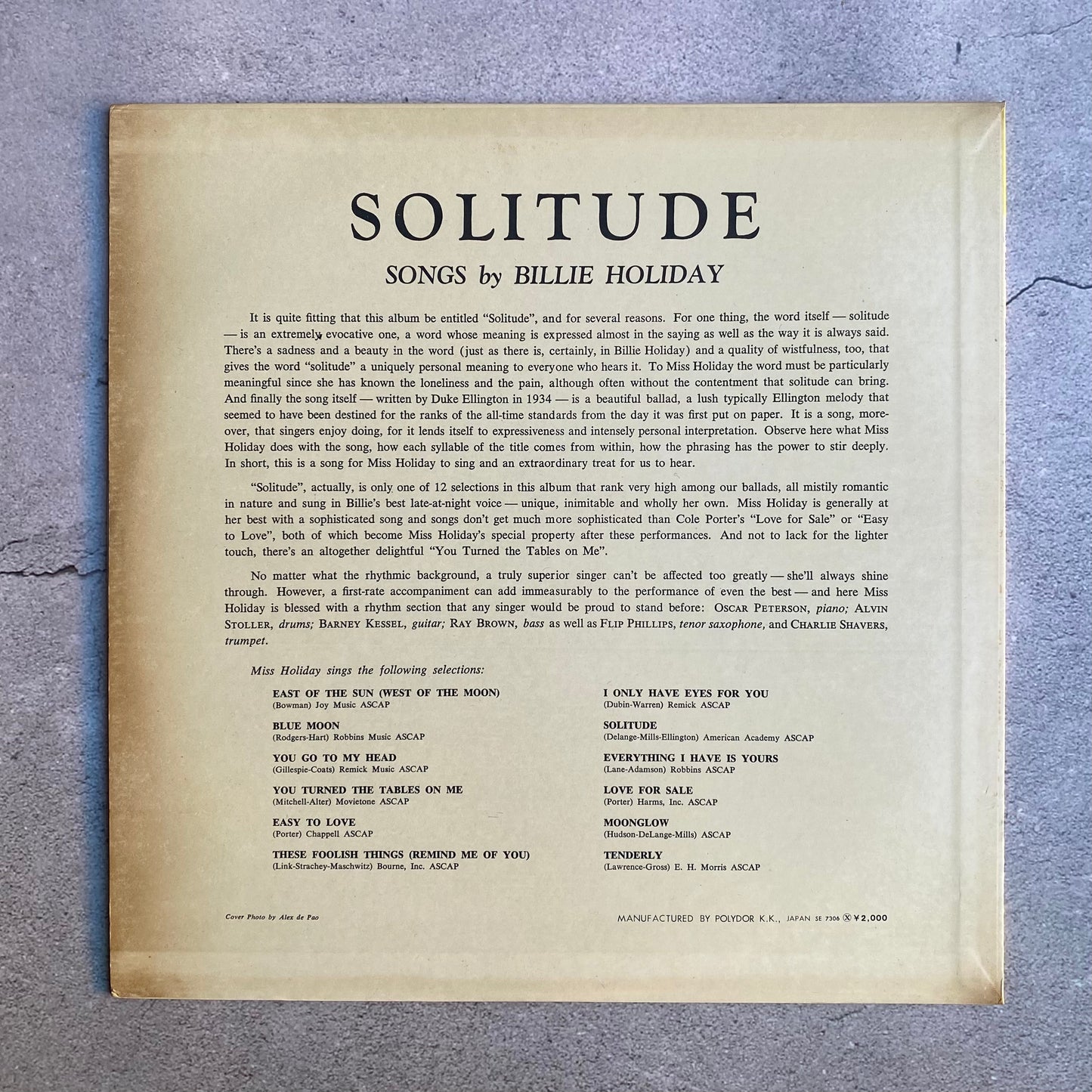 Billie Holiday - Solitude (1973 Japan Pressing)