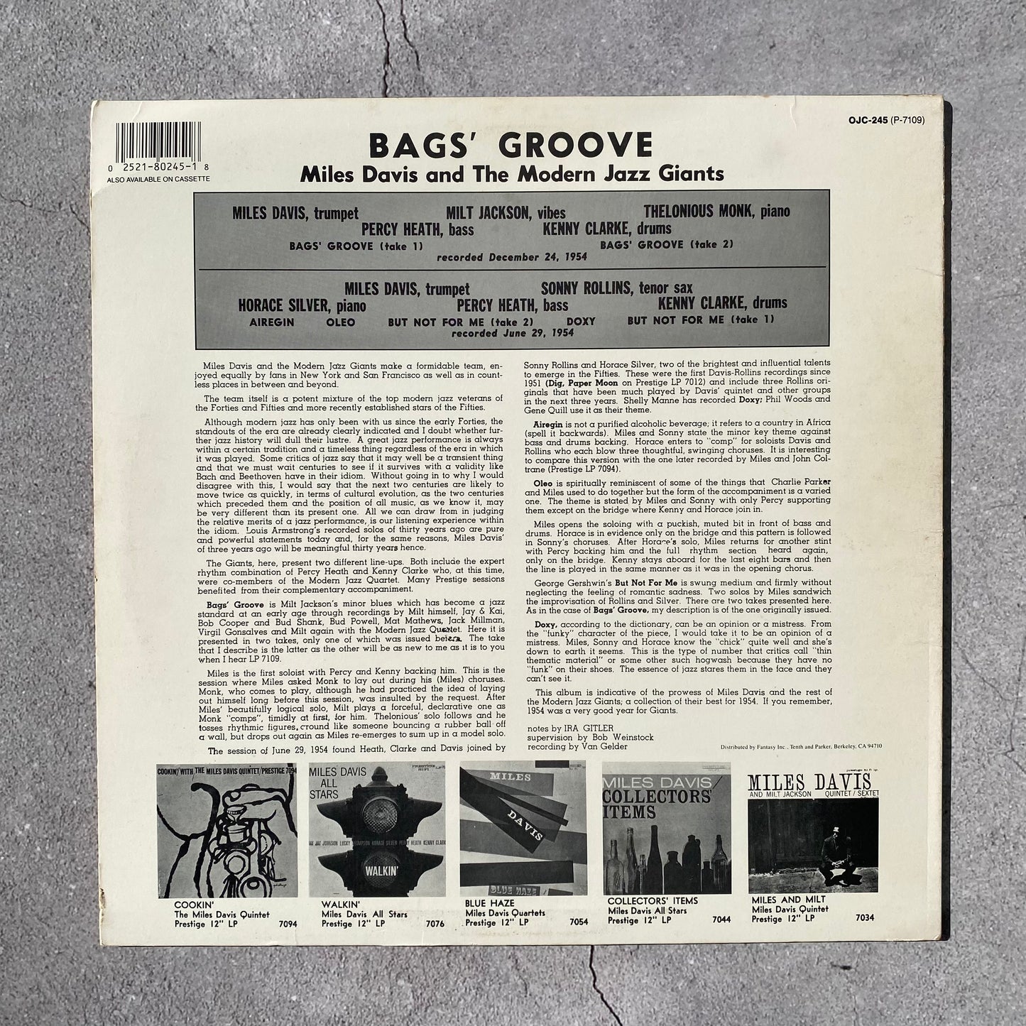Miles Davis and The Modern Jazz Giants - Bags Groove