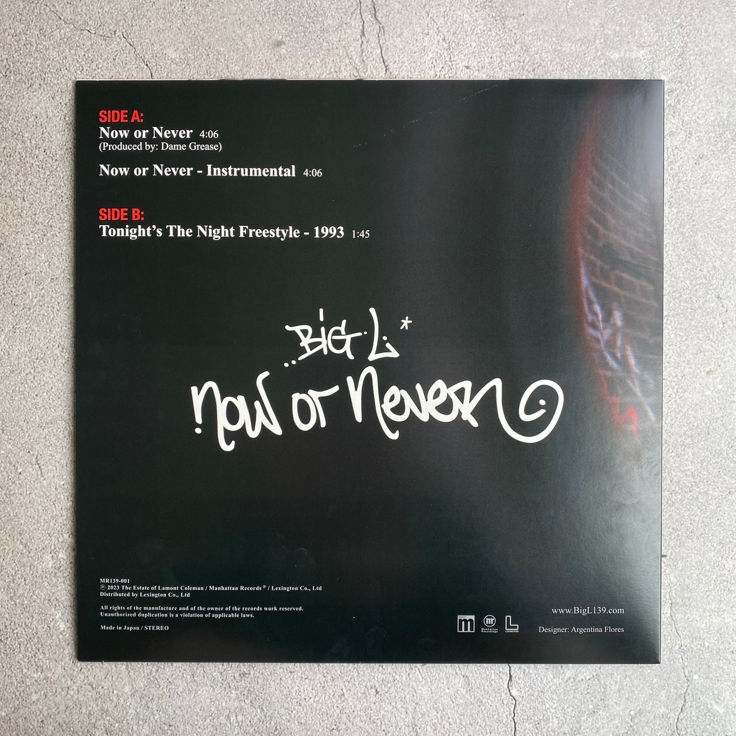 Big L - Now Or Never (2023 Japan Pressing)