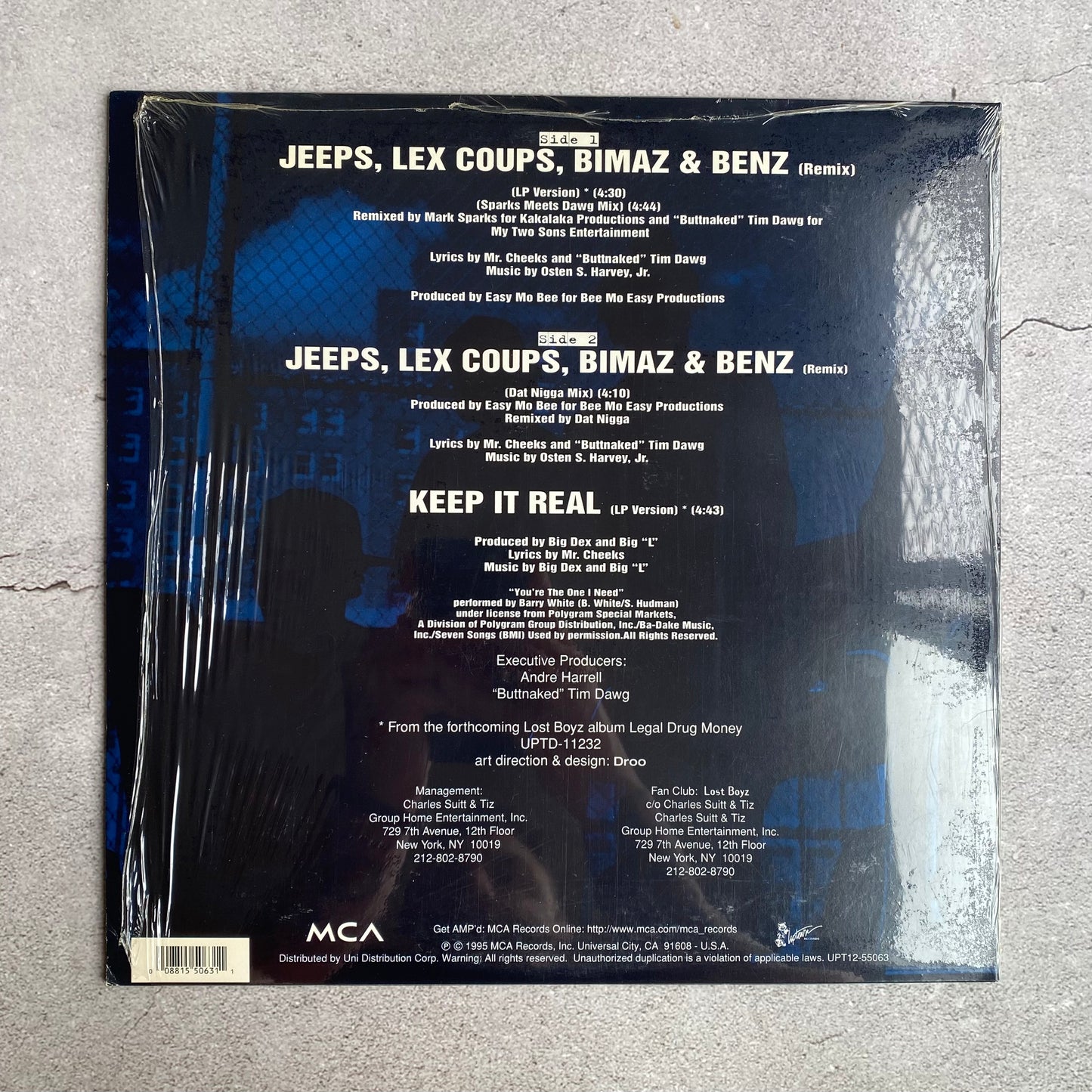 Lost Boyz - Jeeps, Lex Coups, Bimaz & Benz (Remix) (Original 1995 US Pressing)