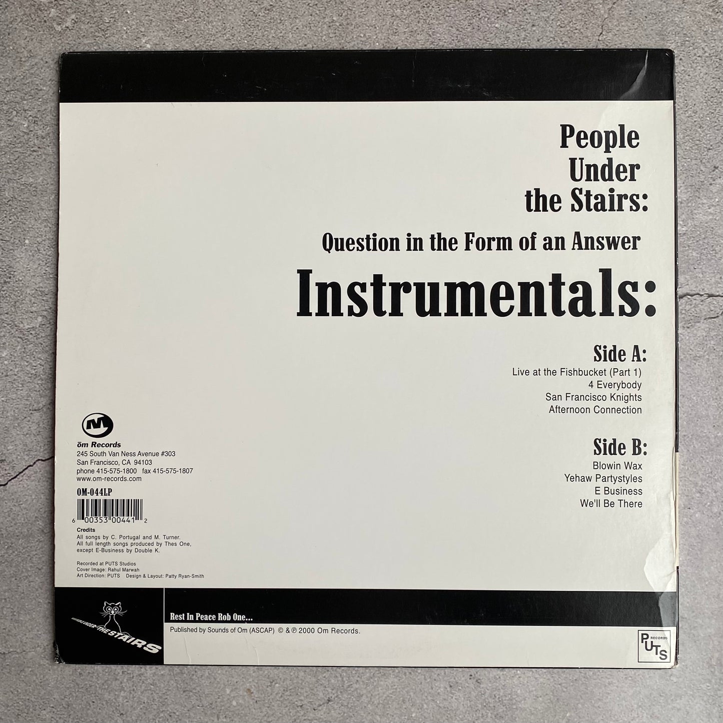 People Under The Stairs - Question in the Form of an Answer Instrumentals (Original 2000 US Pressing)